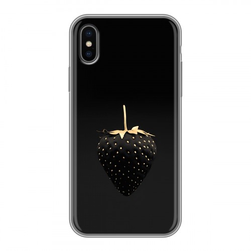Дизайнерский силиконовый чехол для Iphone x10 Черная клубника