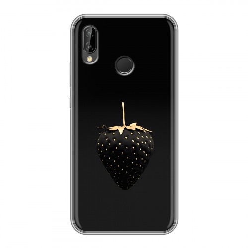 Дизайнерский силиконовый чехол для Huawei P20 Lite Черная клубника