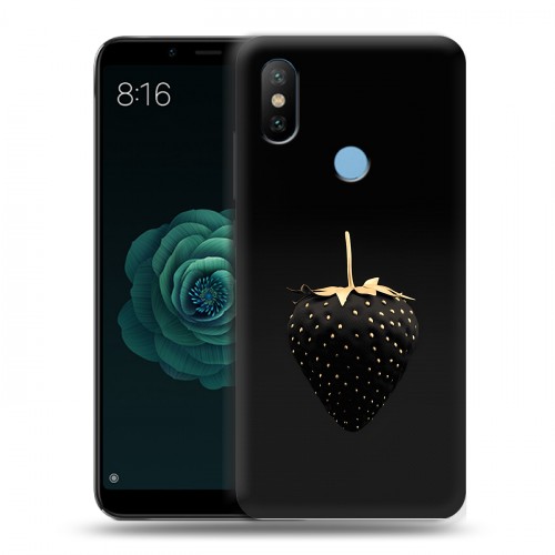 Дизайнерский силиконовый чехол для Xiaomi Mi A2 Черная клубника