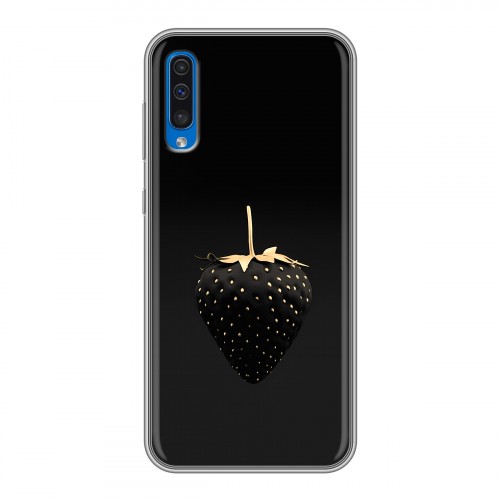 Дизайнерский силиконовый чехол для Samsung Galaxy A50 Черная клубника