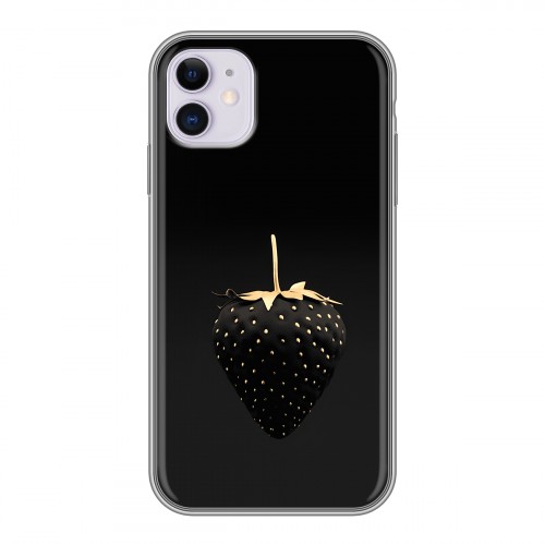 Дизайнерский силиконовый чехол для Iphone 11 Черная клубника