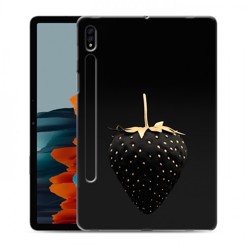 Дизайнерский силиконовый чехол для Samsung Galaxy Tab S7 Черная клубника