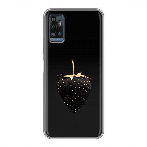 Дизайнерский силиконовый чехол для ZTE Blade A71 Черная клубника