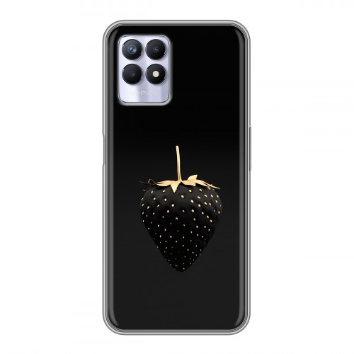 Дизайнерский силиконовый чехол для Realme 8i Черная клубника