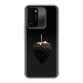 Дизайнерский силиконовый с усиленными углами чехол для Tecno Spark Go 2022 Черная клубника