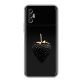Дизайнерский силиконовый чехол для Tecno Spark 8P Черная клубника