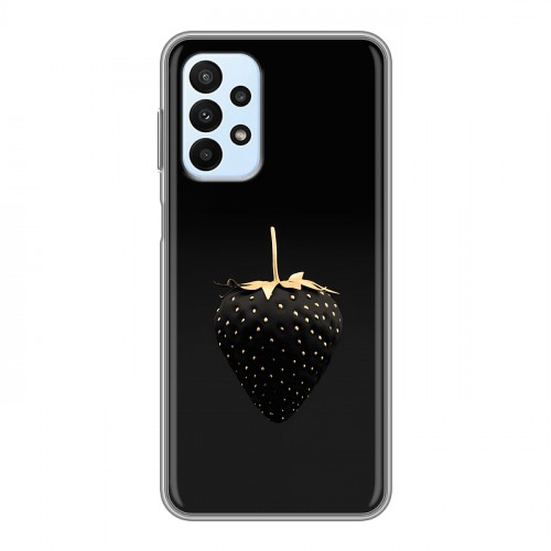 Дизайнерский силиконовый чехол для Samsung Galaxy A23 Черная клубника