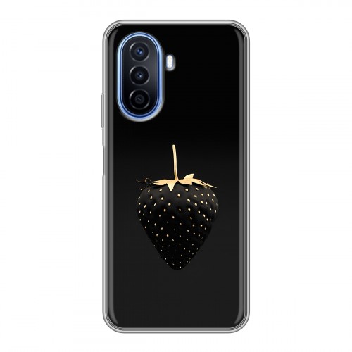 Дизайнерский силиконовый чехол для Huawei Nova Y70 Черная клубника