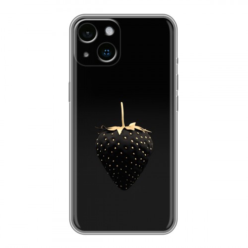 Дизайнерский силиконовый чехол для Iphone 14 Черная клубника
