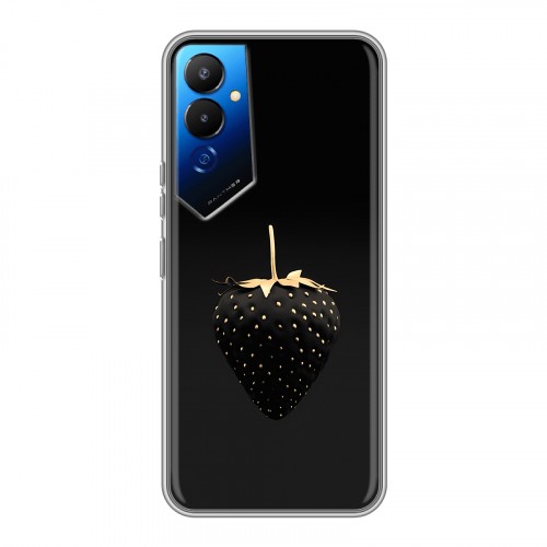 Дизайнерский силиконовый чехол для Tecno Pova 4 Черная клубника