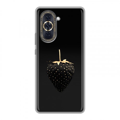 Дизайнерский силиконовый с усиленными углами чехол для Huawei Nova 10 Черная клубника