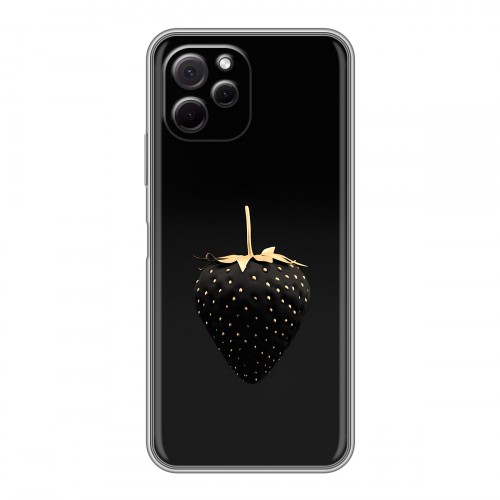 Дизайнерский силиконовый с усиленными углами чехол для Huawei Nova Y61 Черная клубника