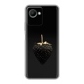 Дизайнерский силиконовый чехол для Realme C30s Черная клубника
