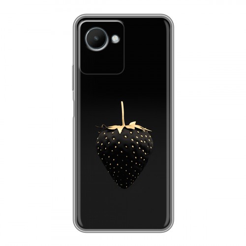 Дизайнерский силиконовый чехол для Realme C30s Черная клубника