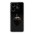 Дизайнерский силиконовый с усиленными углами чехол для Tecno Spark 10 Черная клубника