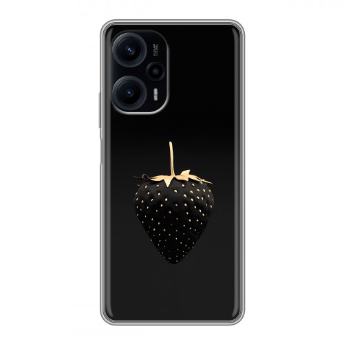 Дизайнерский силиконовый чехол для XIaomi Poco F5 Черная клубника