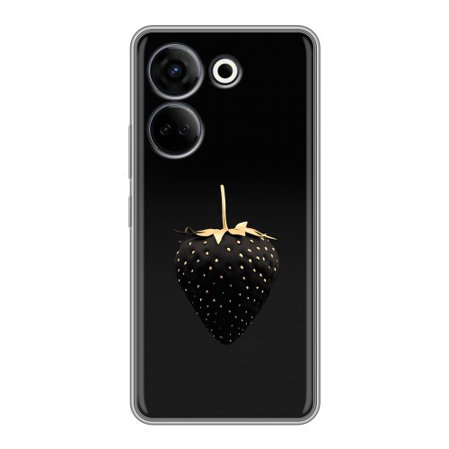 Дизайнерский силиконовый чехол для Tecno Camon 20 Черная клубника