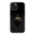 Дизайнерский силиконовый чехол для Iphone 15 Черная клубника