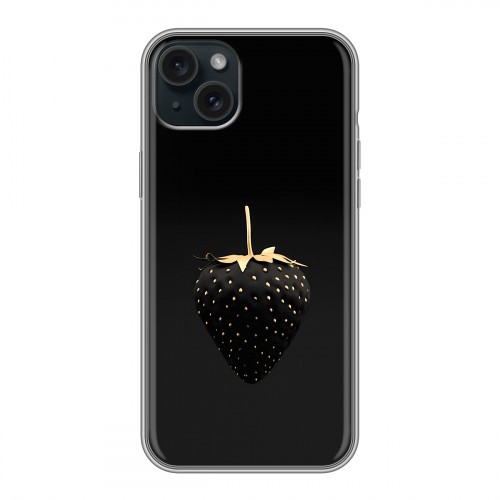 Дизайнерский силиконовый чехол для Iphone 15 Plus Черная клубника