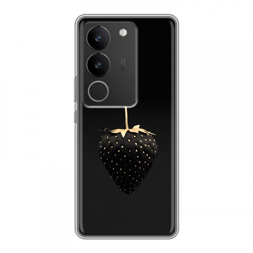 Дизайнерский силиконовый с усиленными углами чехол для Vivo V29 Черная клубника