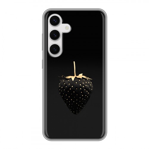 Дизайнерский силиконовый чехол для Samsung Galaxy S24 Черная клубника