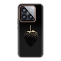 Дизайнерский силиконовый чехол для Xiaomi 14 Pro Черная клубника