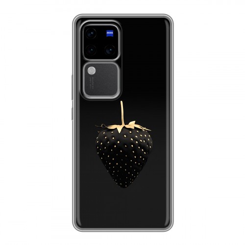 Дизайнерский силиконовый чехол для Vivo V30 Pro Черная клубника