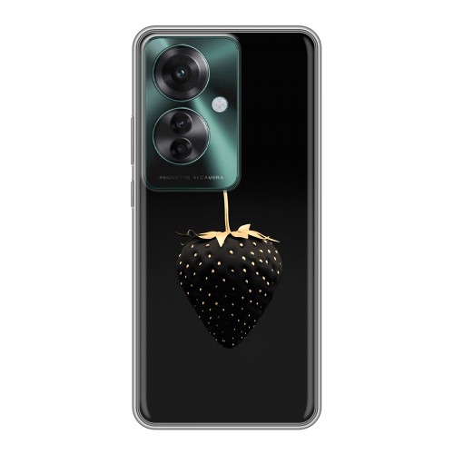 Дизайнерский силиконовый чехол для Oppo Reno 11F Черная клубника