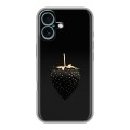Дизайнерский силиконовый чехол для Iphone 16 Plus Черная клубника