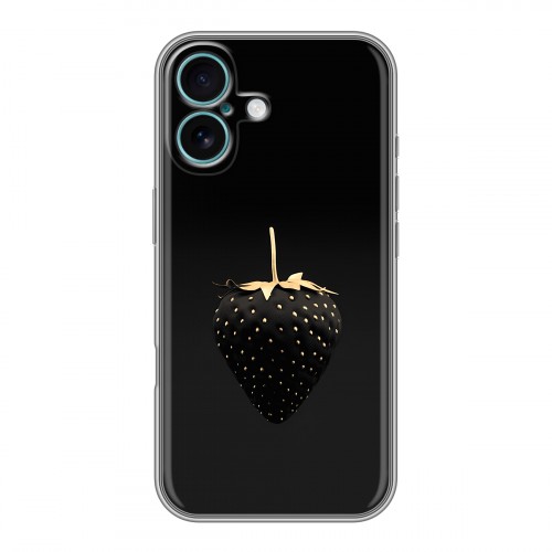 Дизайнерский силиконовый чехол для Iphone 16 Plus Черная клубника