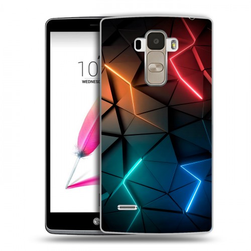 Дизайнерский пластиковый чехол для LG G4 Stylus Абстракция неон
