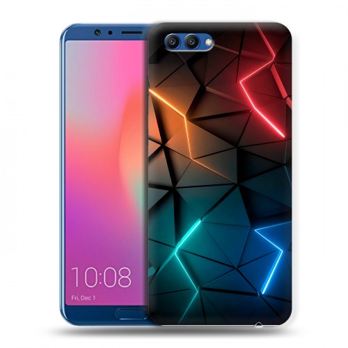 Дизайнерский пластиковый чехол для Huawei Honor View 10 Абстракция неон