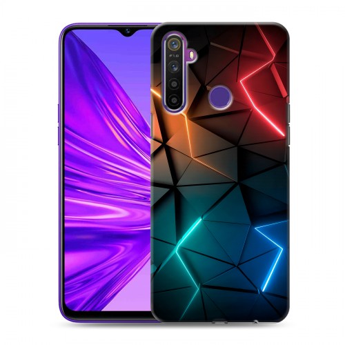Дизайнерский силиконовый чехол для Realme 5 Абстракция неон