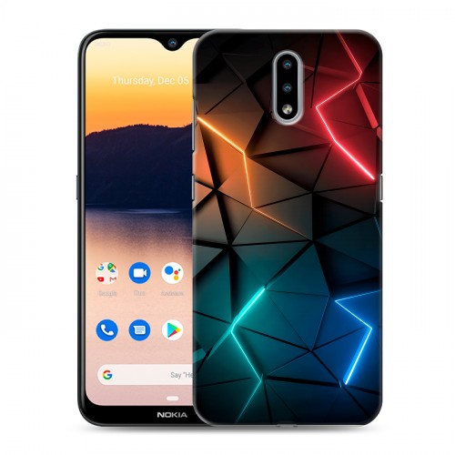 Дизайнерский силиконовый чехол для Nokia 2.3 Абстракция неон