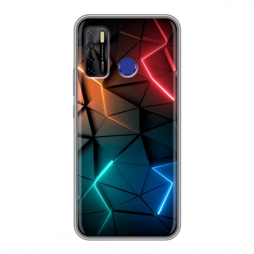 Дизайнерский силиконовый чехол для Tecno Camon 15 Абстракция неон