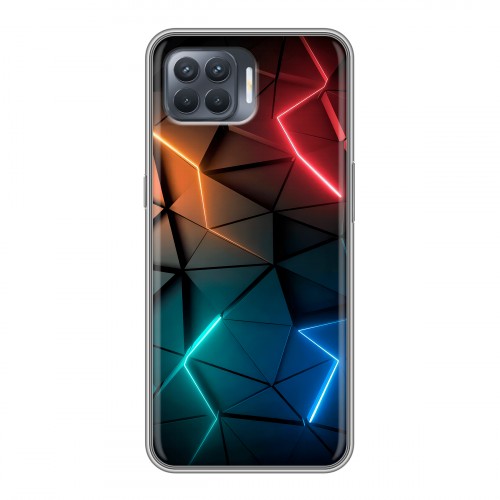 Дизайнерский силиконовый чехол для OPPO Reno4 Lite Абстракция неон