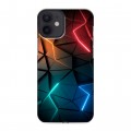 Дизайнерский силиконовый с усиленными углами чехол для Iphone 12 Mini Абстракция неон