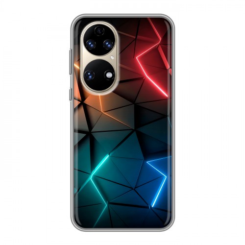 Дизайнерский силиконовый чехол для Huawei P50 Pro Абстракция неон