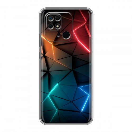 Дизайнерский силиконовый чехол для Xiaomi Redmi 10C Абстракция неон