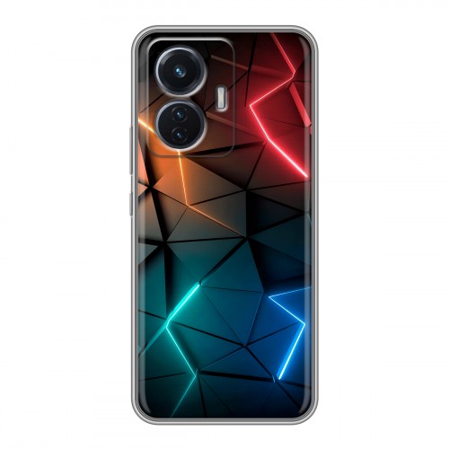 Дизайнерский силиконовый чехол для Vivo T1 Абстракция неон