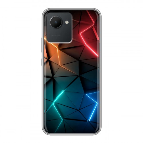 Дизайнерский силиконовый чехол для Realme C30 Абстракция неон