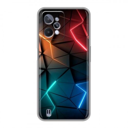 Дизайнерский силиконовый чехол для Realme C31 Абстракция неон