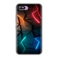 Дизайнерский силиконовый с усиленными углами чехол для Itel A25 Абстракция неон