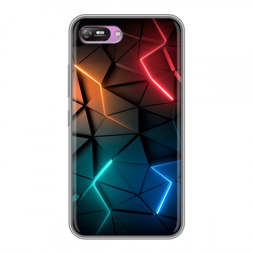 Дизайнерский силиконовый с усиленными углами чехол для Itel A25 Абстракция неон