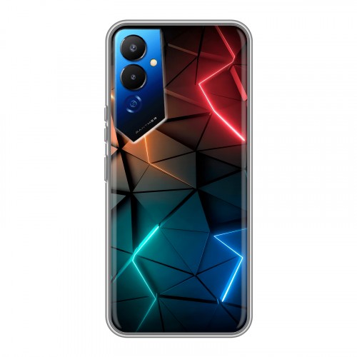 Дизайнерский силиконовый чехол для Tecno Pova 4 Абстракция неон