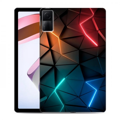 Дизайнерский силиконовый чехол для Xiaomi RedMi Pad Абстракция неон