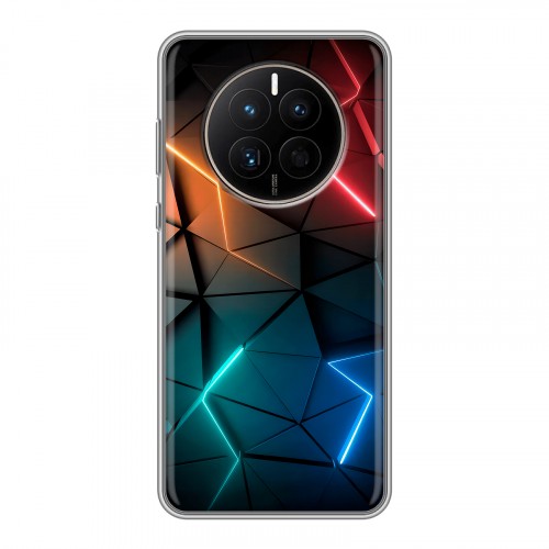 Дизайнерский силиконовый с усиленными углами чехол для Huawei Mate 50 Абстракция неон