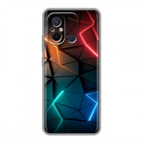 Дизайнерский силиконовый чехол для Xiaomi RedMi 12C Абстракция неон