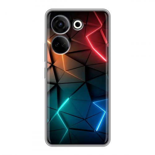 Дизайнерский силиконовый чехол для Tecno Camon 20 Абстракция неон
