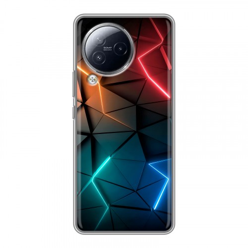 Дизайнерский силиконовый чехол для Xiaomi Civi 3 Абстракция неон